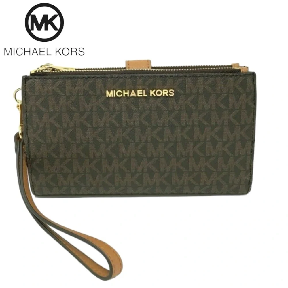 NWT MICHAEL Michael Kors Jet Set Double Zip Wristlet Wallet